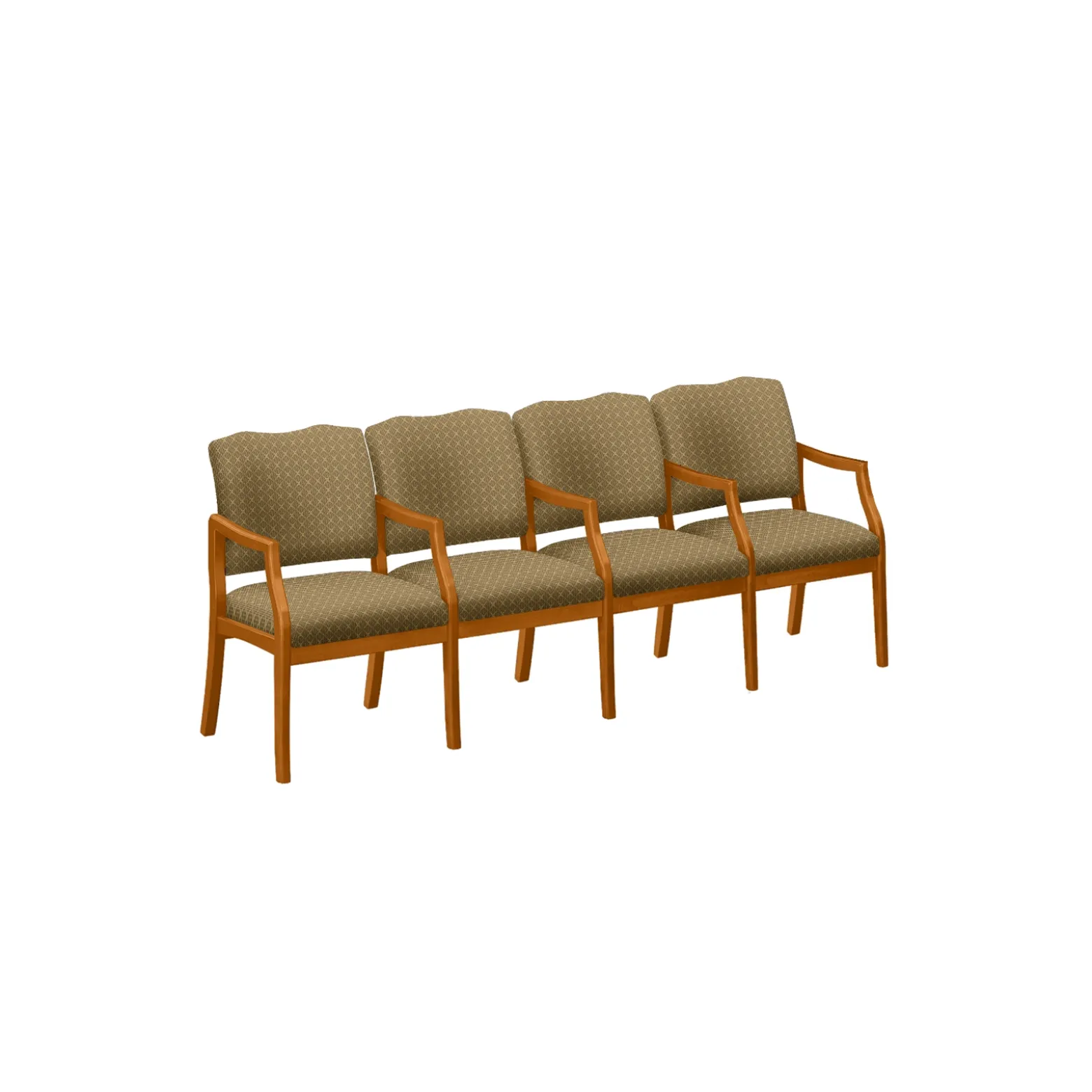 Spencer Four Seater with Center Arms in Print Fabric or Vinyl