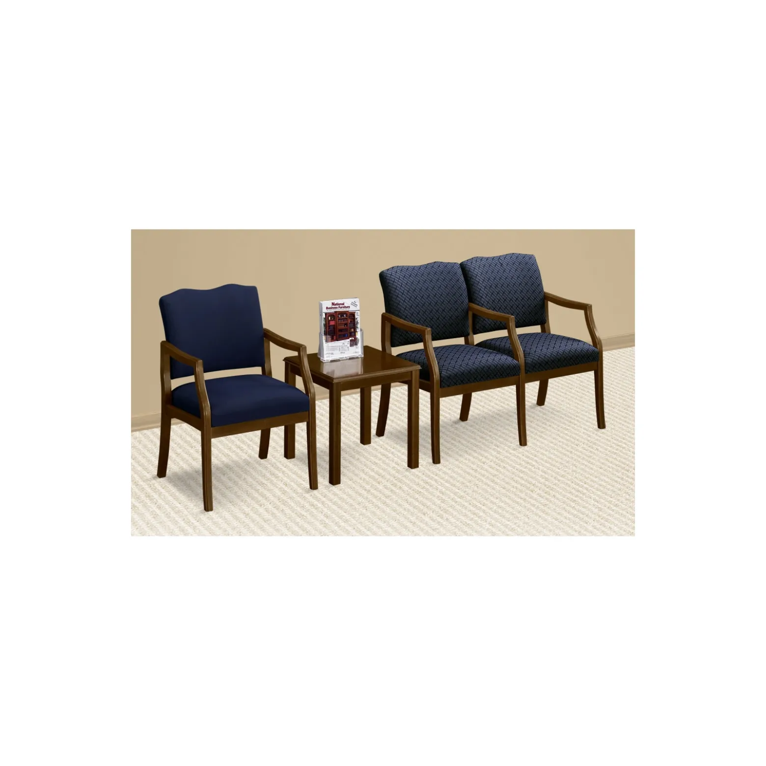 Spencer Two Seater with Center Arm in Print Fabric or Vinyl