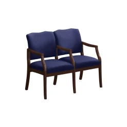 Spencer Two Seater with Center Arms in Solid Fabric