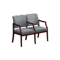 Spencer Two Seater with Center Arms in Solid Fabric