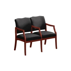 Spencer Two Seater with Center Arms in Solid Fabric