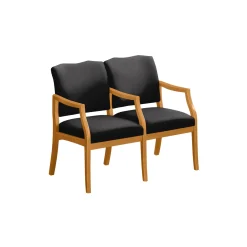 Spencer Two Seater with Center Arms in Solid Fabric