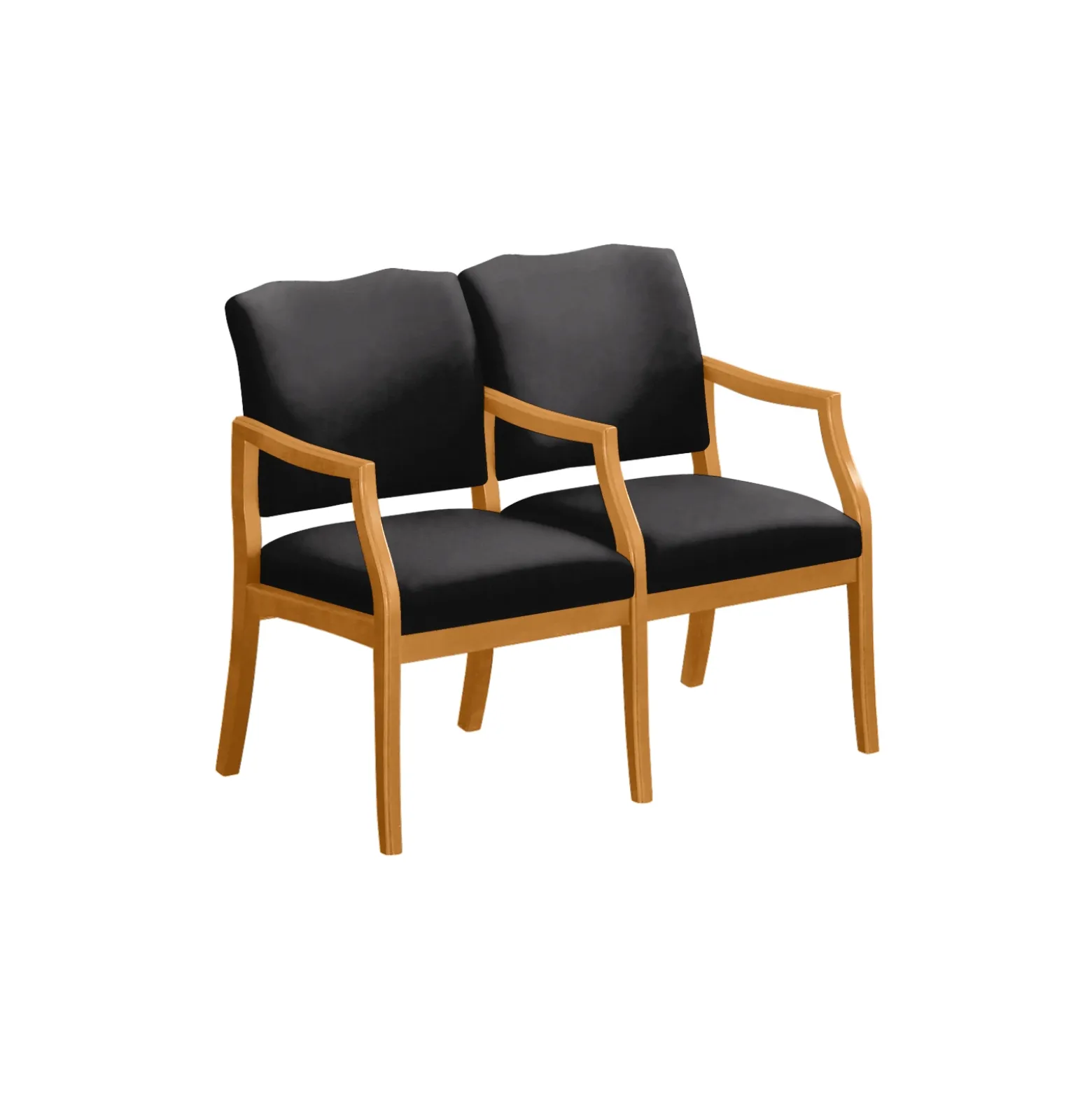 Spencer Two Seater with Center Arms in Solid Fabric
