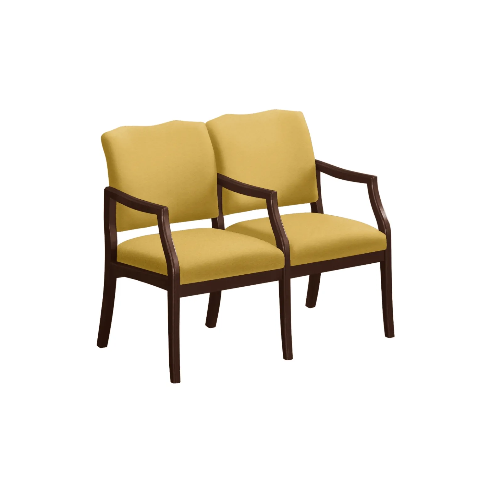 Spencer Two Seater with Center Arms in Solid Fabric