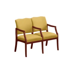 Spencer Two Seater with Center Arms in Solid Fabric