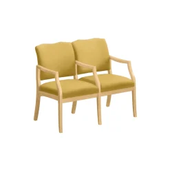 Spencer Two Seater with Center Arms in Solid Fabric