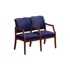 Spencer Two Seater with Center Arms in Solid Fabric