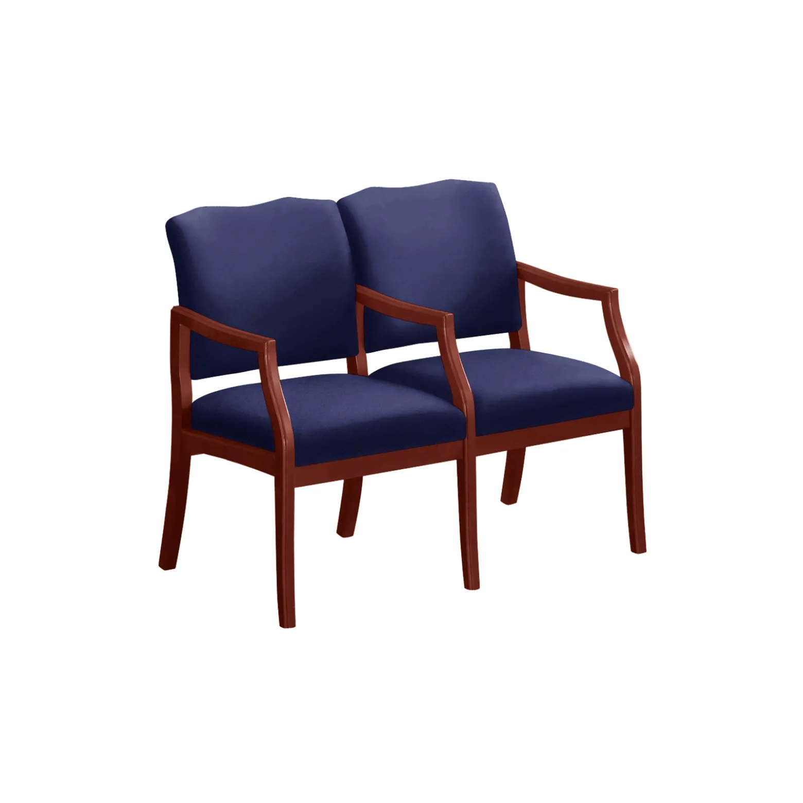 Spencer Two Seater with Center Arms in Solid Fabric