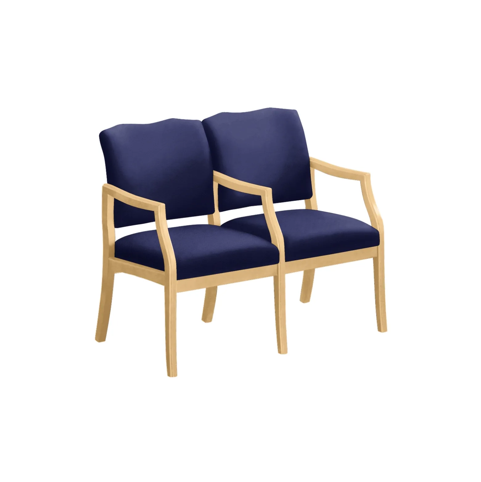 Spencer Two Seater with Center Arms in Solid Fabric