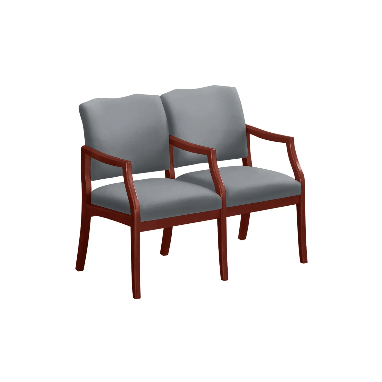 Spencer Two Seater with Center Arms in Solid Fabric