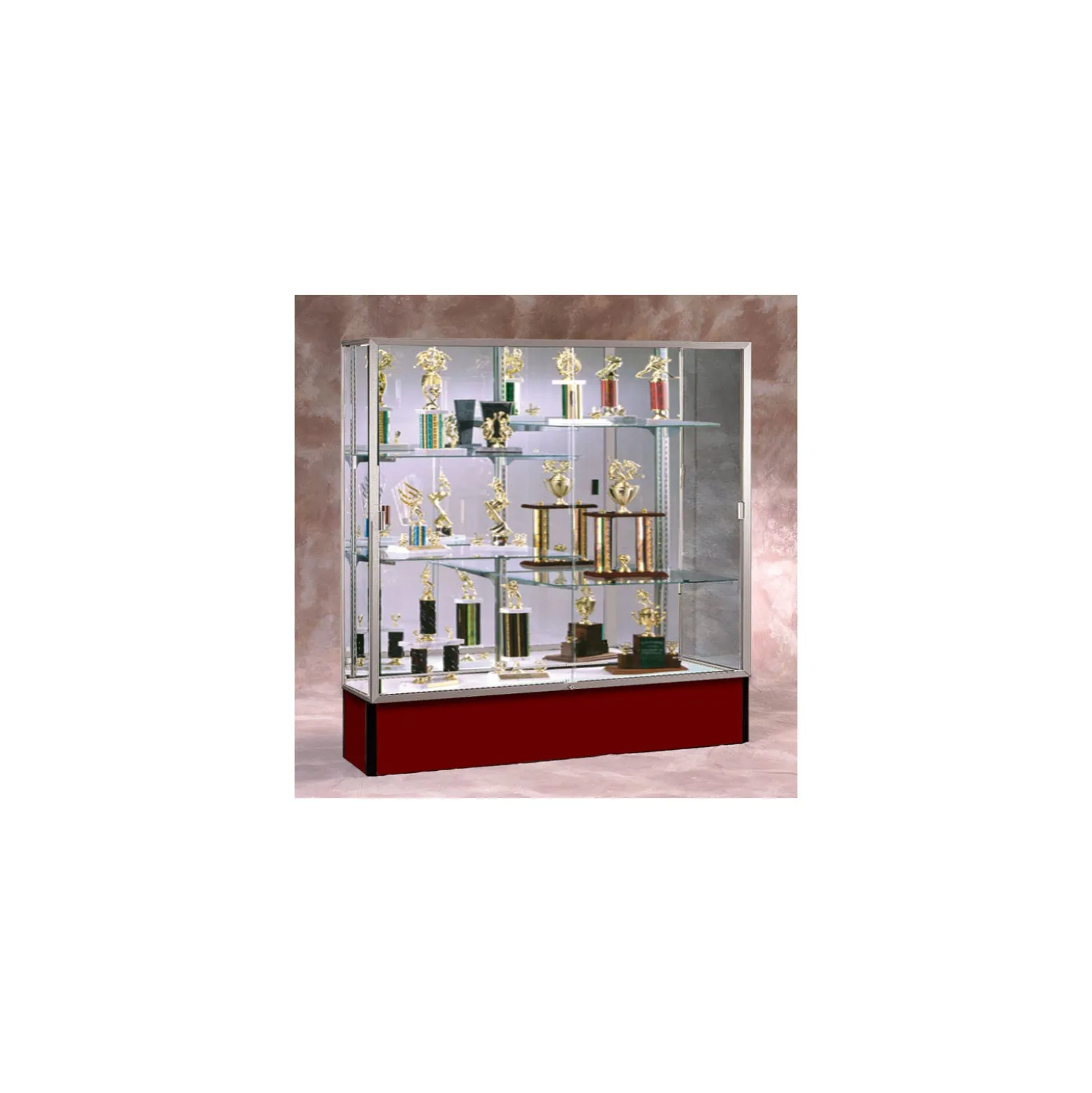 Spirit Wide Spirit Display Case with Mirror Back - 72"W x 72"H