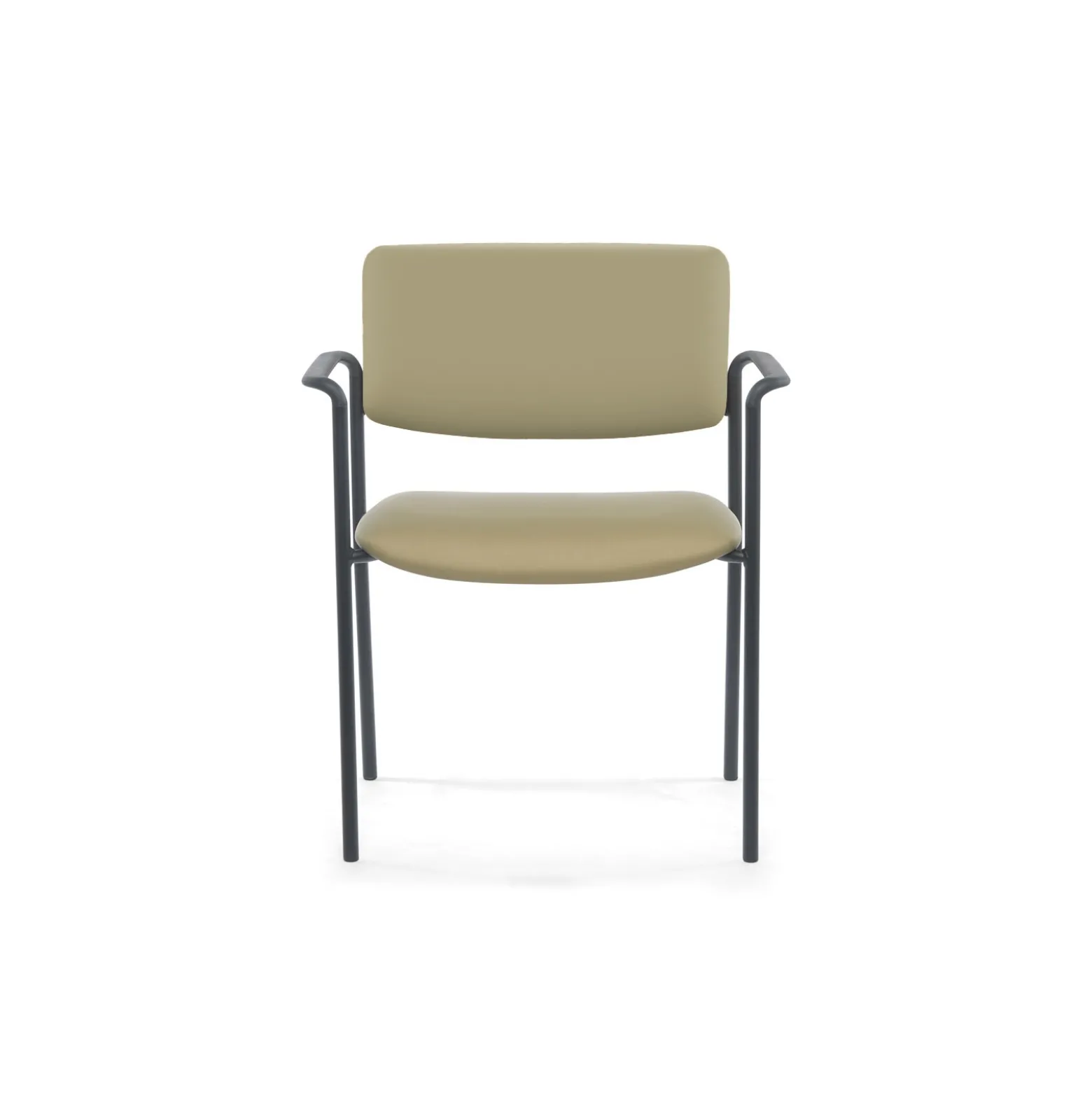 Stacking Mid-Size Vinyl Guest Chair with Arms