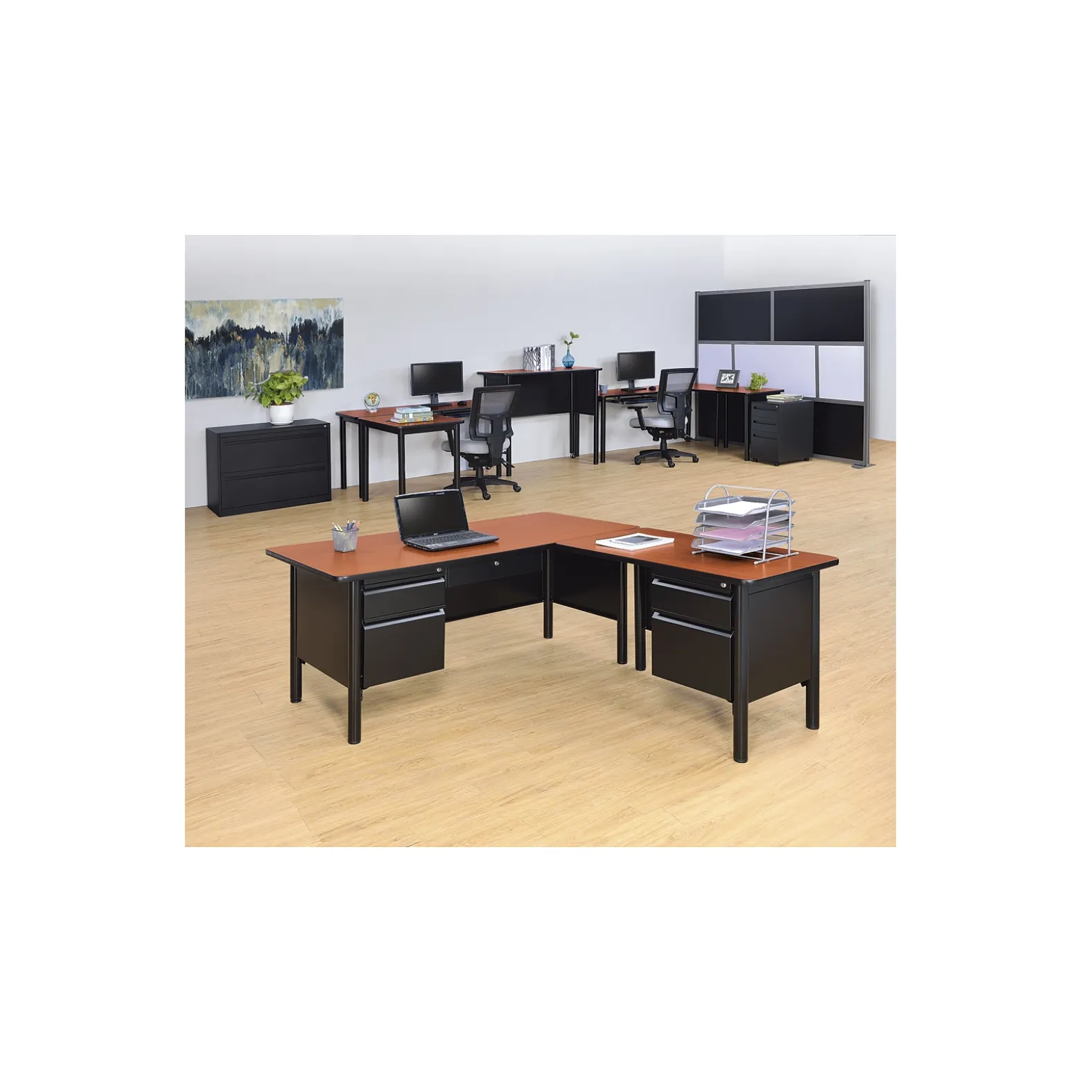 Stahl L-Shaped Desk Shell - 72"W x 72"D