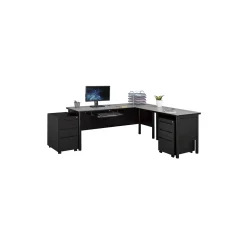 Stahl L-Shaped Desk With Mobile Pedestals -