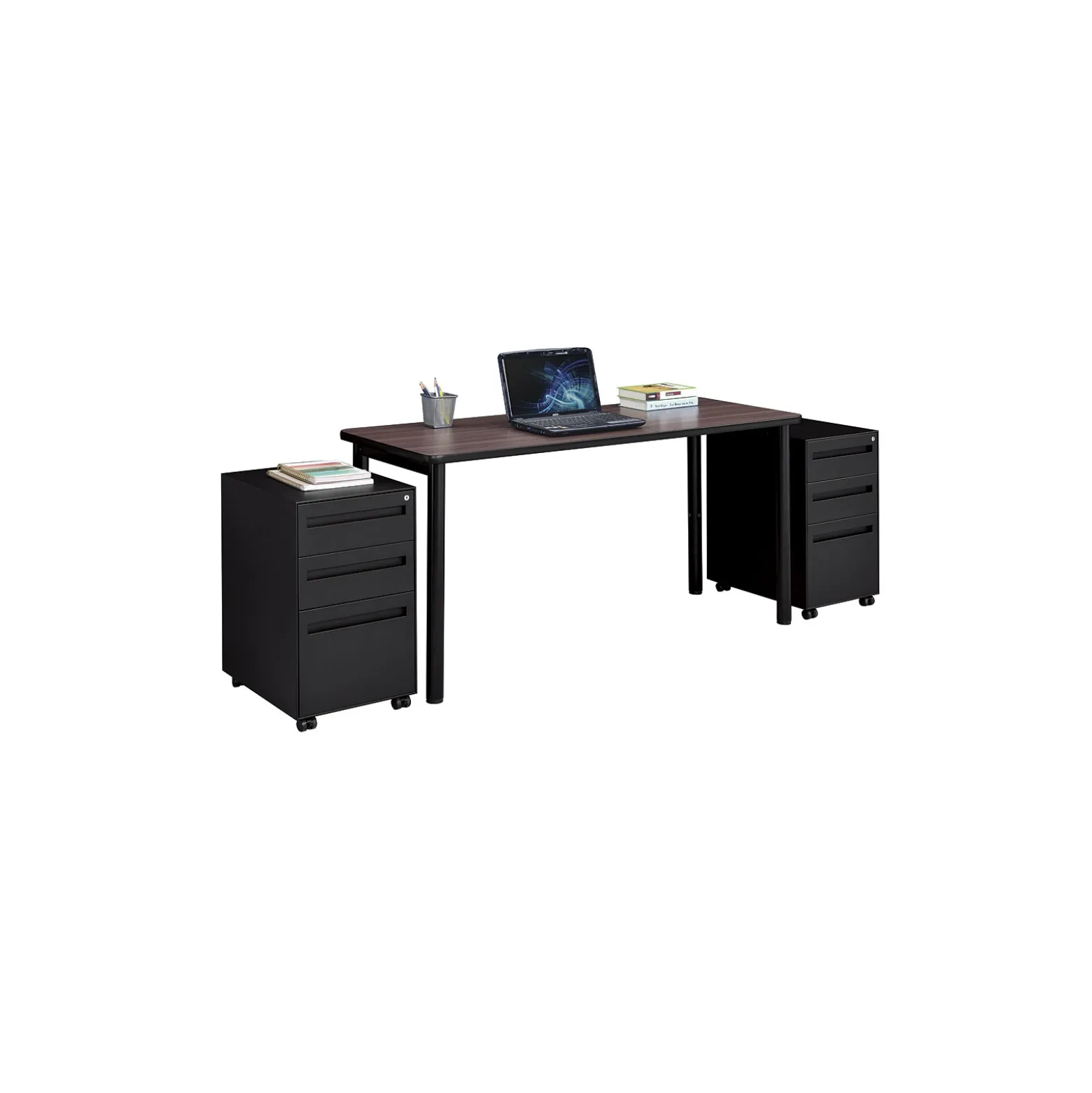 Stahl Table Desk with Mobile Pedestals