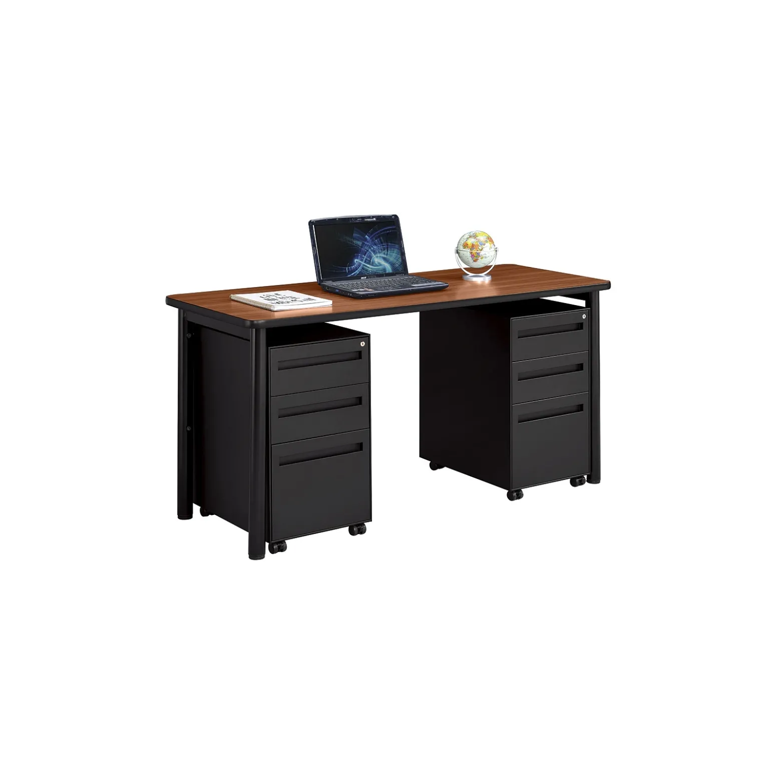 Stahl Table Desk with Mobile Pedestals