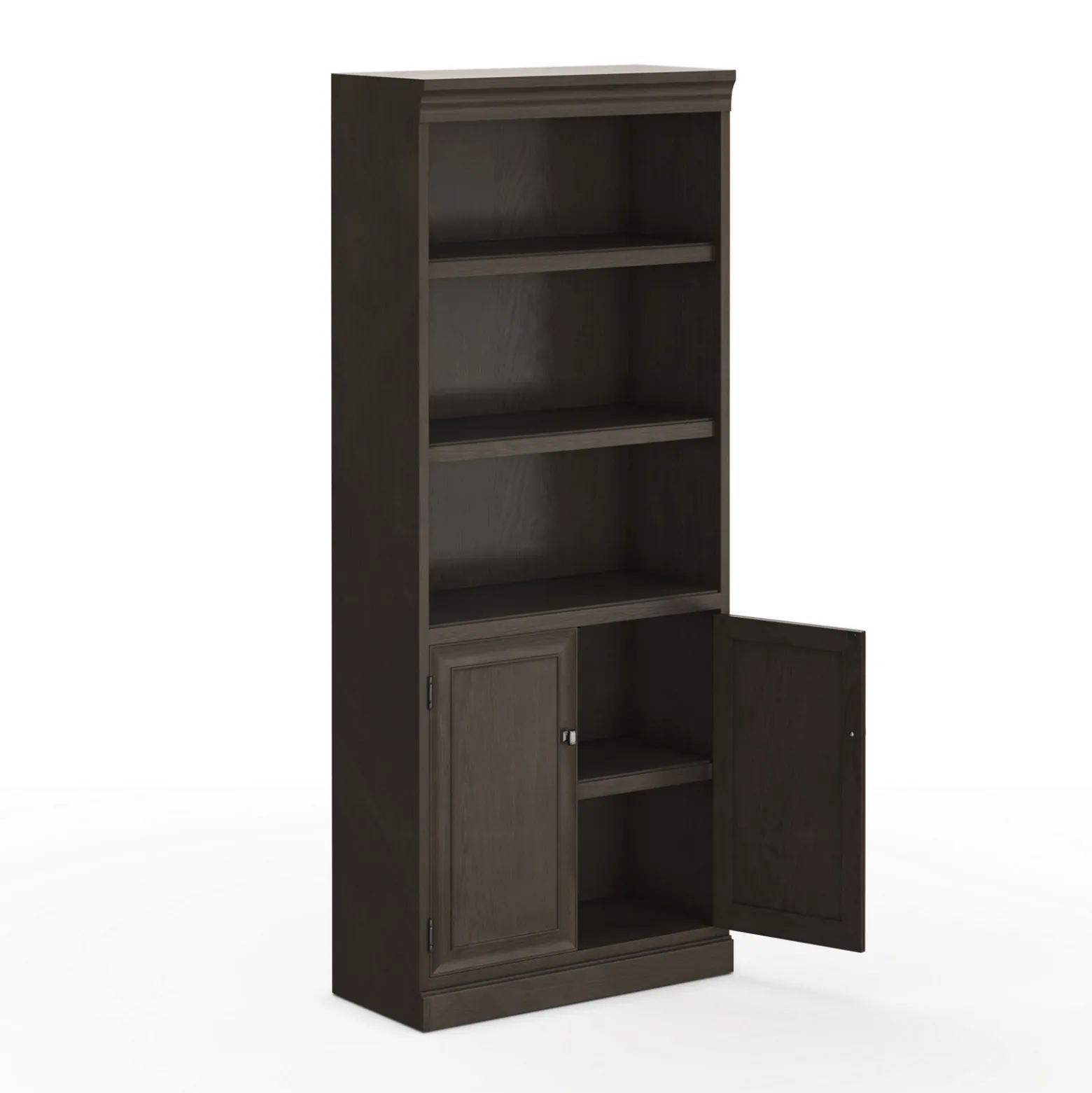Statesman 5 Shelf Bookcase with Doors - 30"W x 12"D x 72"H