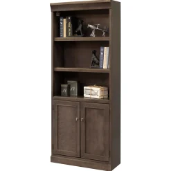 Statesman Credenza Desk with Bookcases and Storage Wall Set