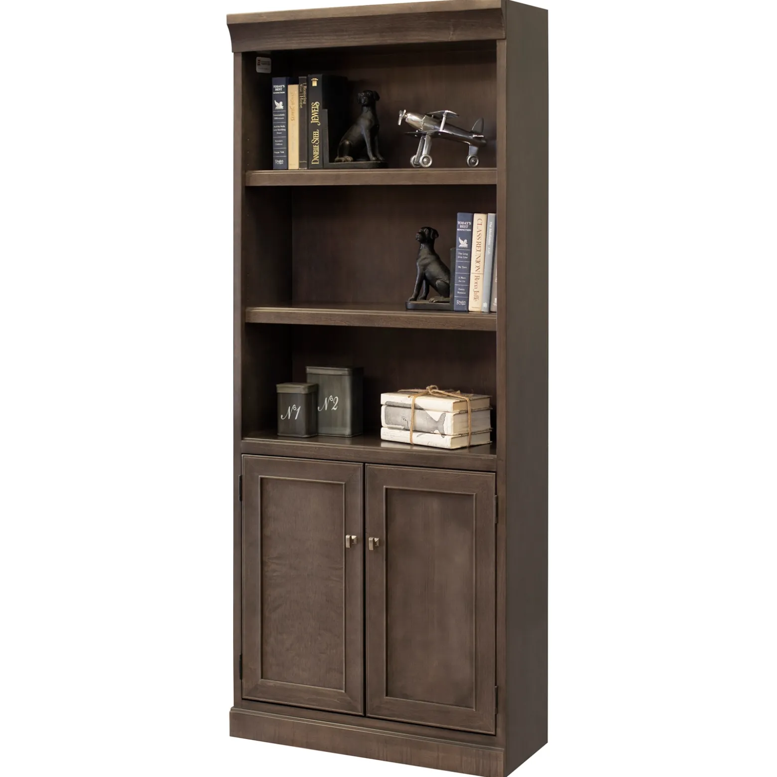 Statesman Credenza Desk with Bookcases and Storage Wall Set