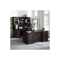 Statesman Executive Desk w/ Hutch and Credenza Set