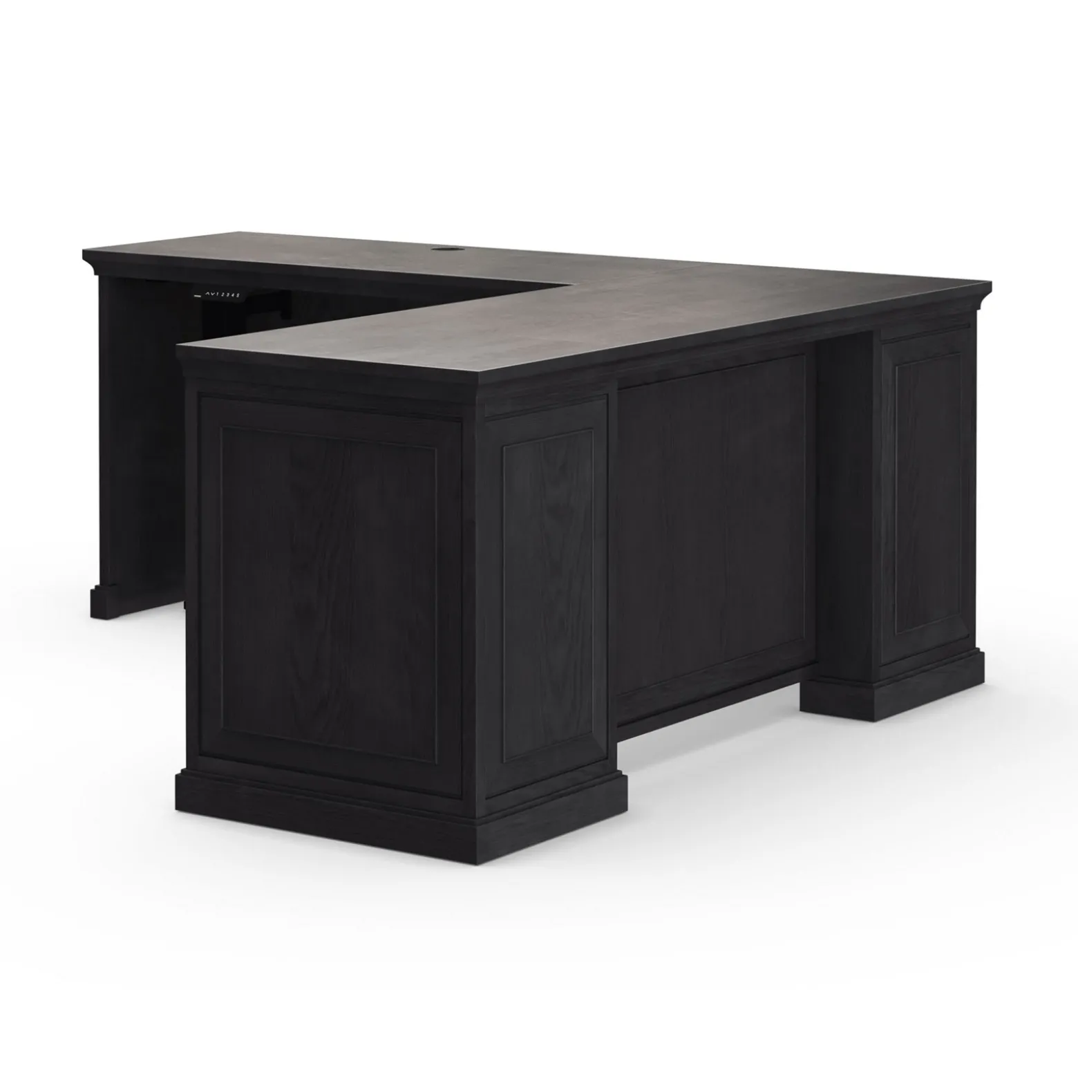 Statesman Height Adjustable L-Shaped Standing Desk with Left Return - 65"W x 72"D