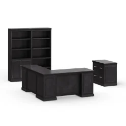 Statesman L- Shaped Executive Desk with Left Return and Storage Set