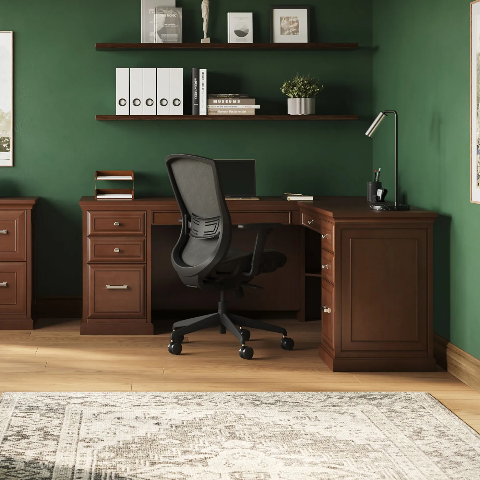 Statesman L-Shaped Executive Desk with Right Return - 69"W x 76"D