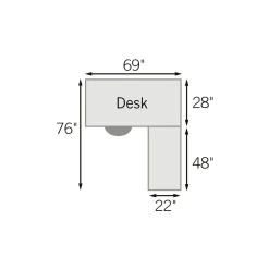Statesman L-Shaped Executive Desk with Right Return - 69