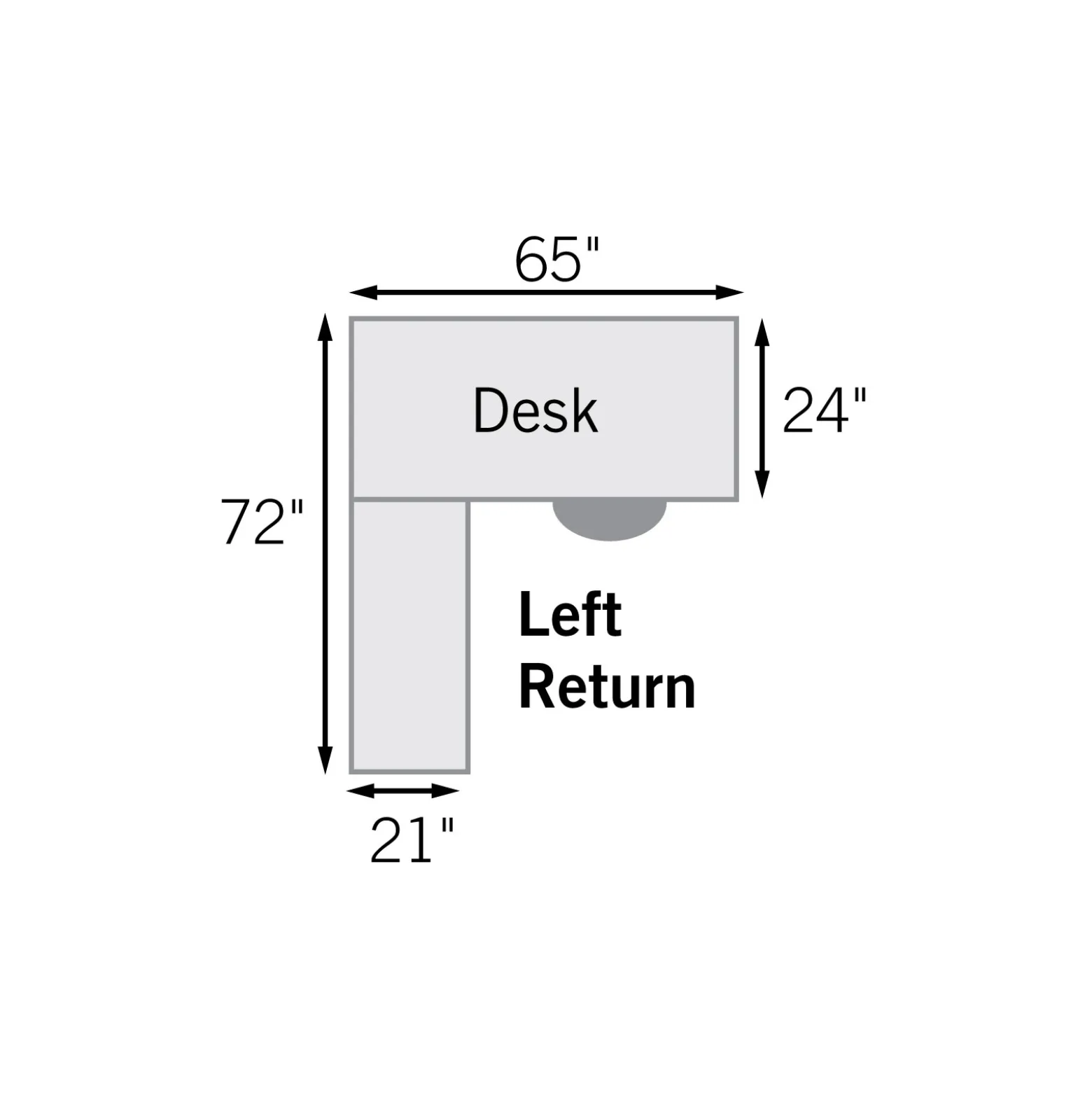 Statesman L-Shaped Executive Desk with Left Return - 65"W x 72"D
