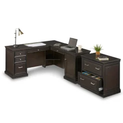 Statesman L-Shaped Executive Desk with Right Return and Lateral File Set