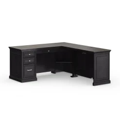 Statesman L-Shaped Standing Desk with Height Adjustable Right Return - 65"Wx72"D