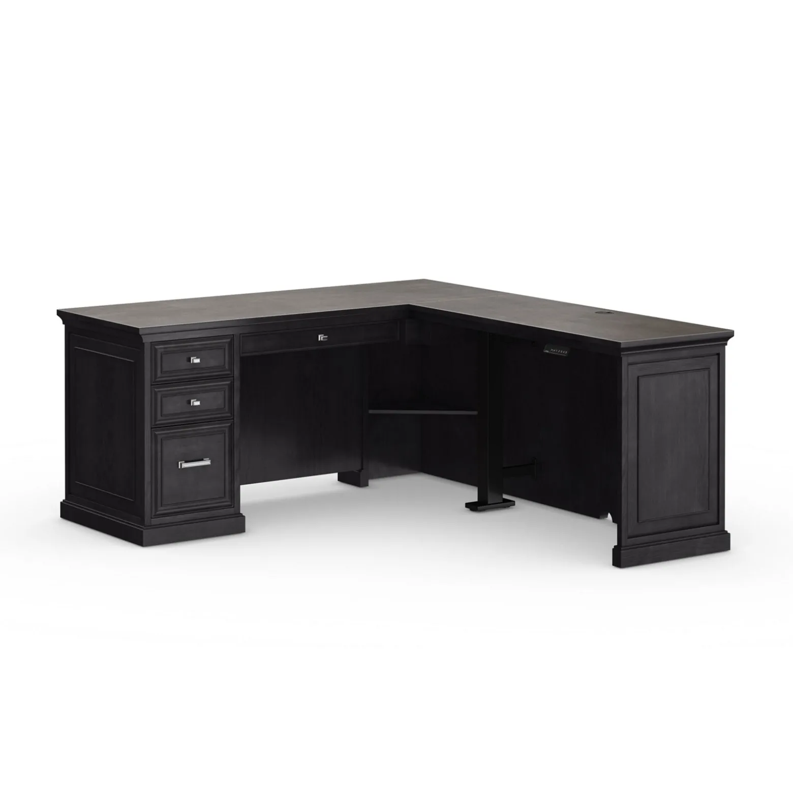 Statesman L-Shaped Standing Desk with Height Adjustable Right Return - 65"Wx72"D