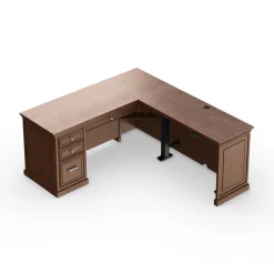 Statesman L-Shaped Standing Desk with Height Adjustable Right Return - 65