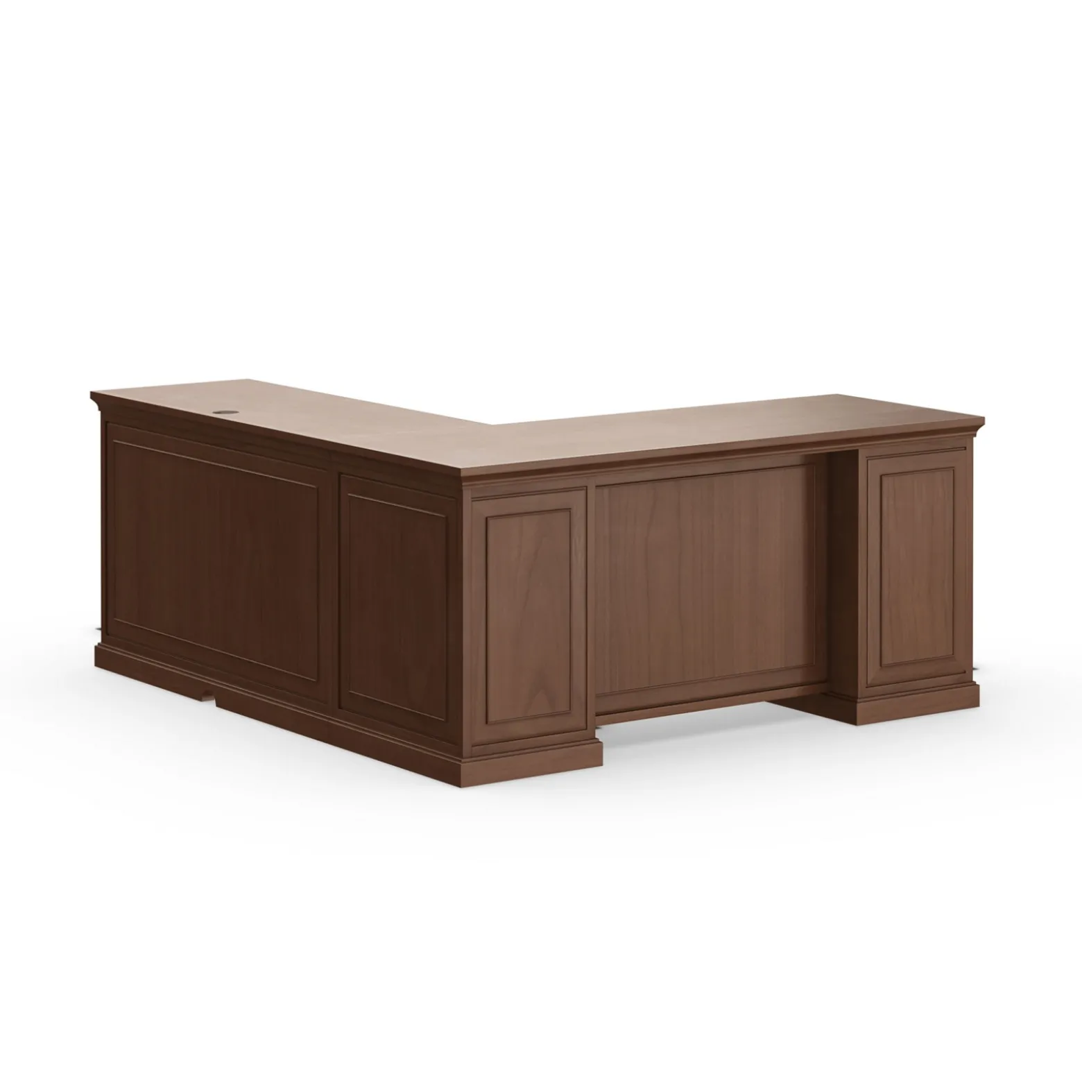 Statesman L-Shaped Standing Desk with Height Adjustable Right Return - 65"Wx72"D