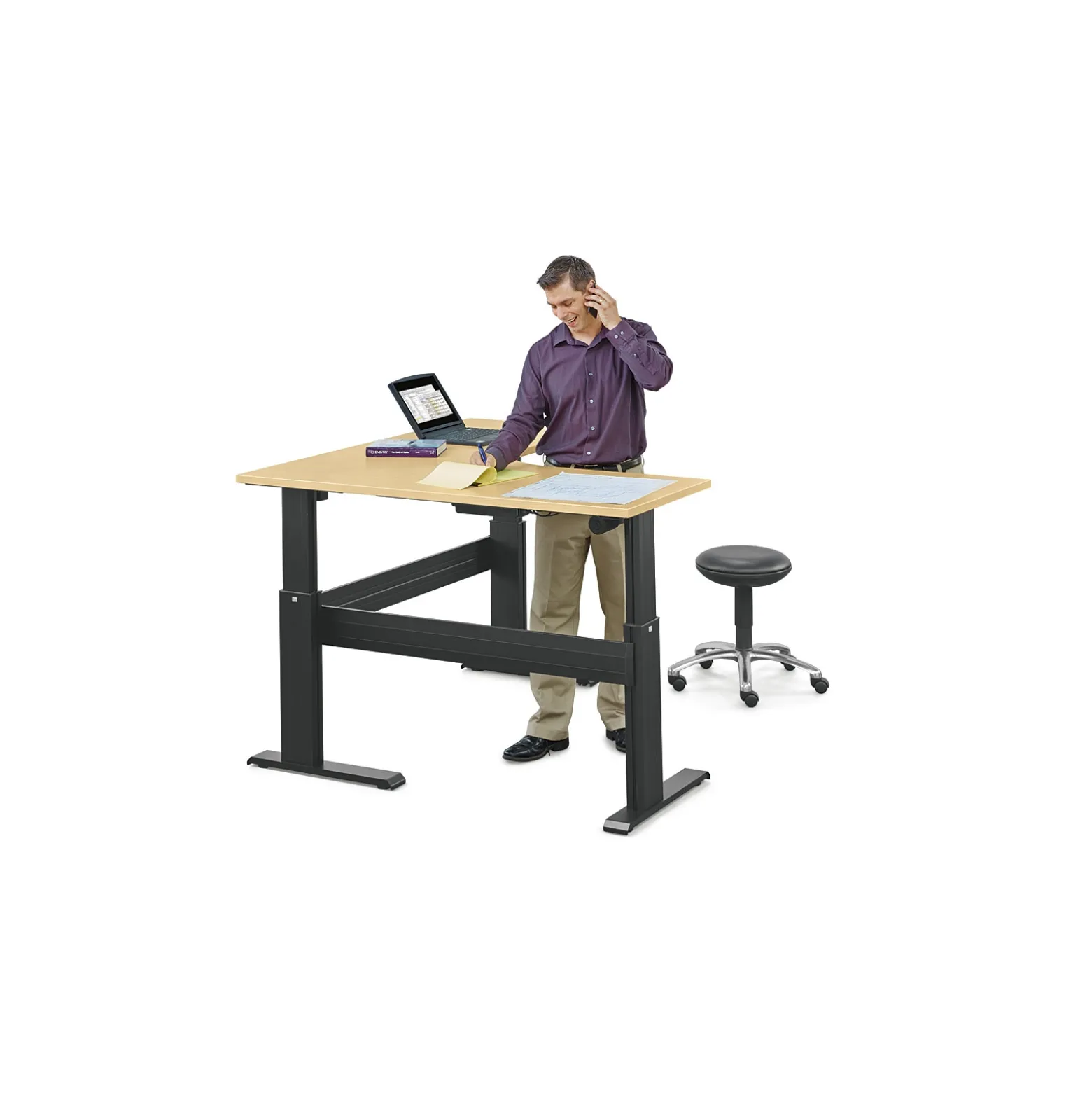 Stature Adjustable Height Corner L-Desk - 60"W x 60"D