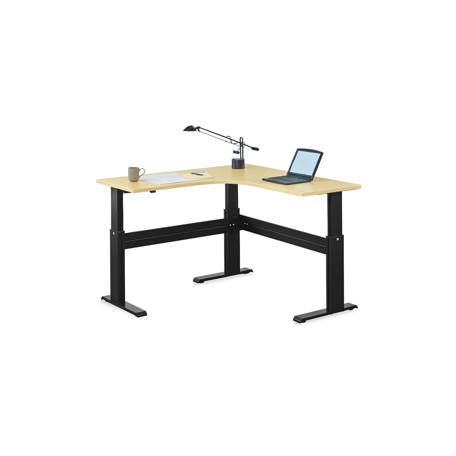 Stature Adjustable Height Corner L-Desk - 60"W x 60"D