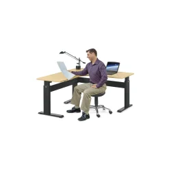 Stature Height Adjustable Standing L-Shaped Desk with Left Hand Return - 72"W x 60"D