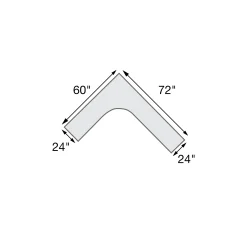Stature Height Adjustable Standing L-Shaped Desk with Left Hand Return - 72