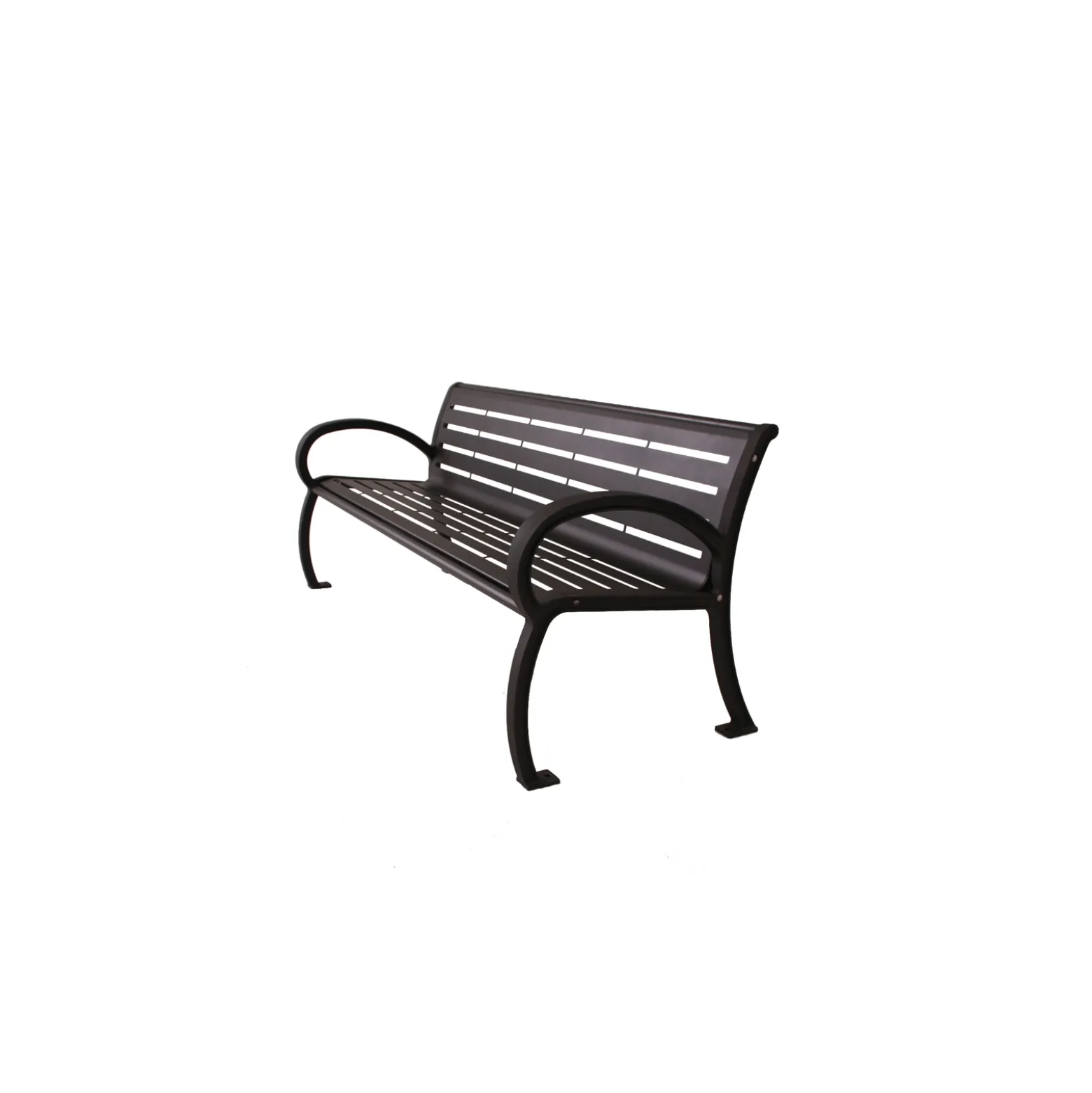 Steel Bench with Armrests - 6 ft