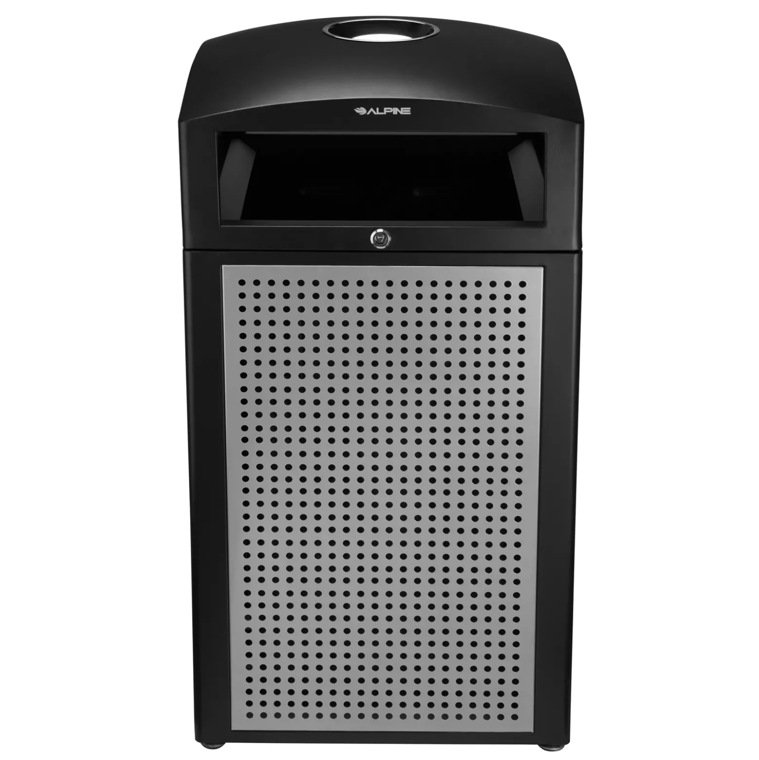 Steel Panel All Weather Trash Receptacle w/Ashtray- 40 Gallon
