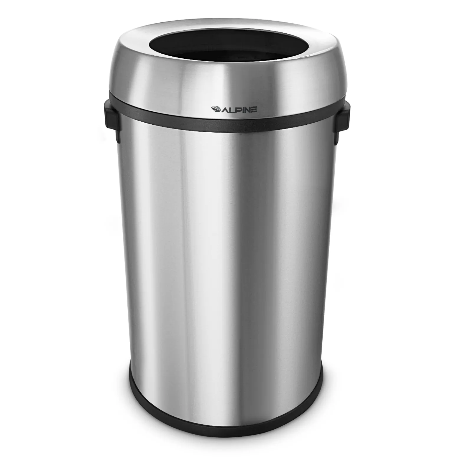 Steel Trash Receptacle with Open Top and Non-Skid Base-17 Gallon