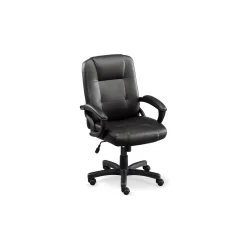 Stellar Faux Leather Mid-Back Chair with Memory Foam Seat