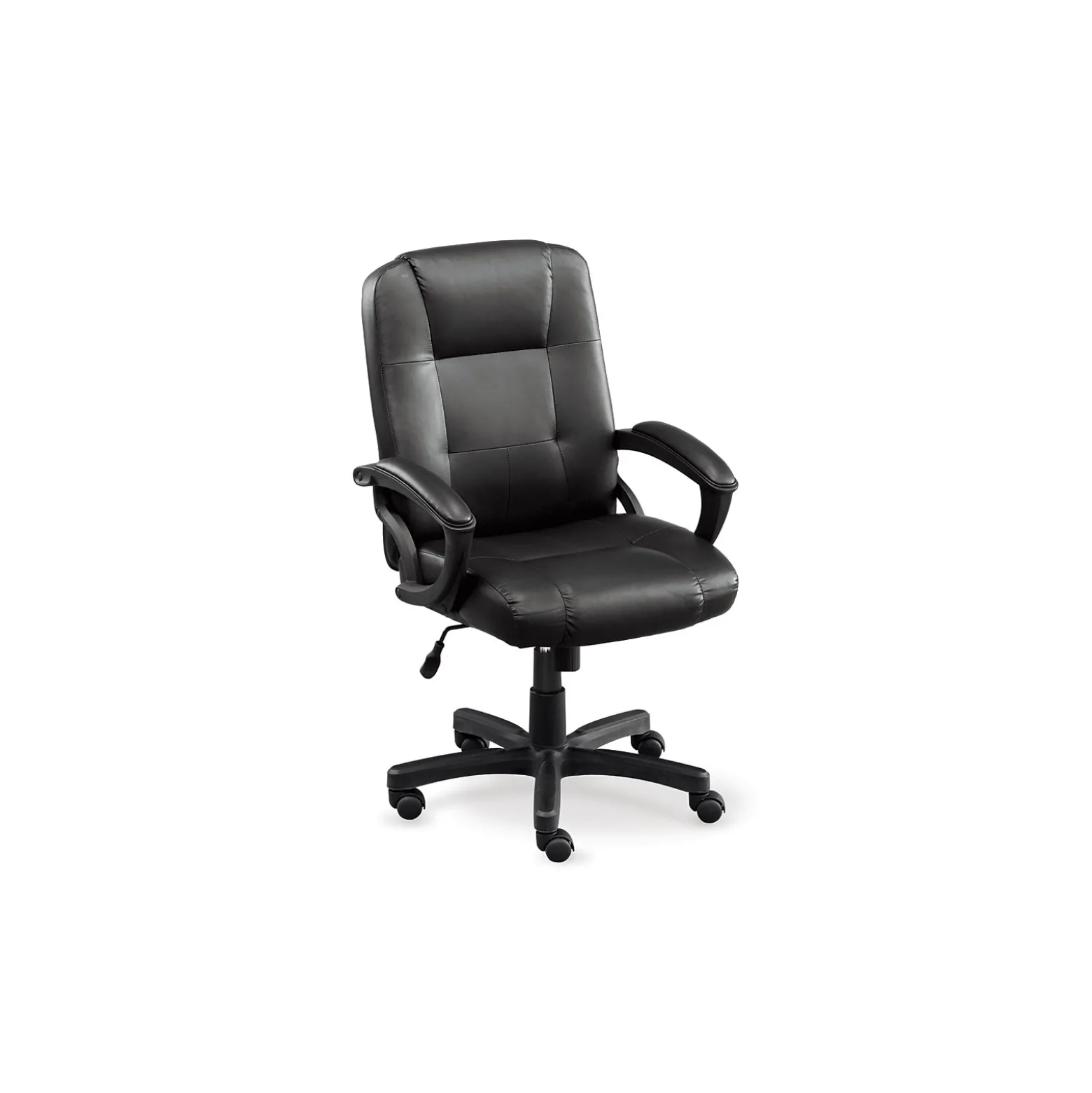 Stellar Faux Leather Mid-Back Chair with Memory Foam Seat