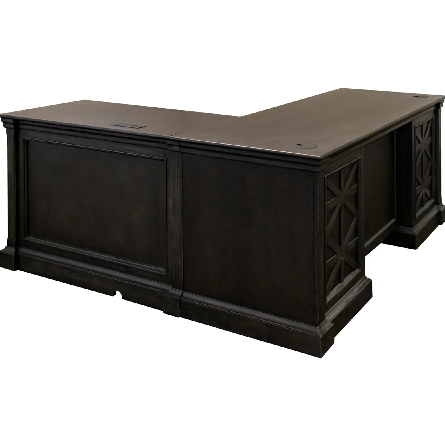Stockton Pedestal L-Shaped Desk - 66"W x 70"D