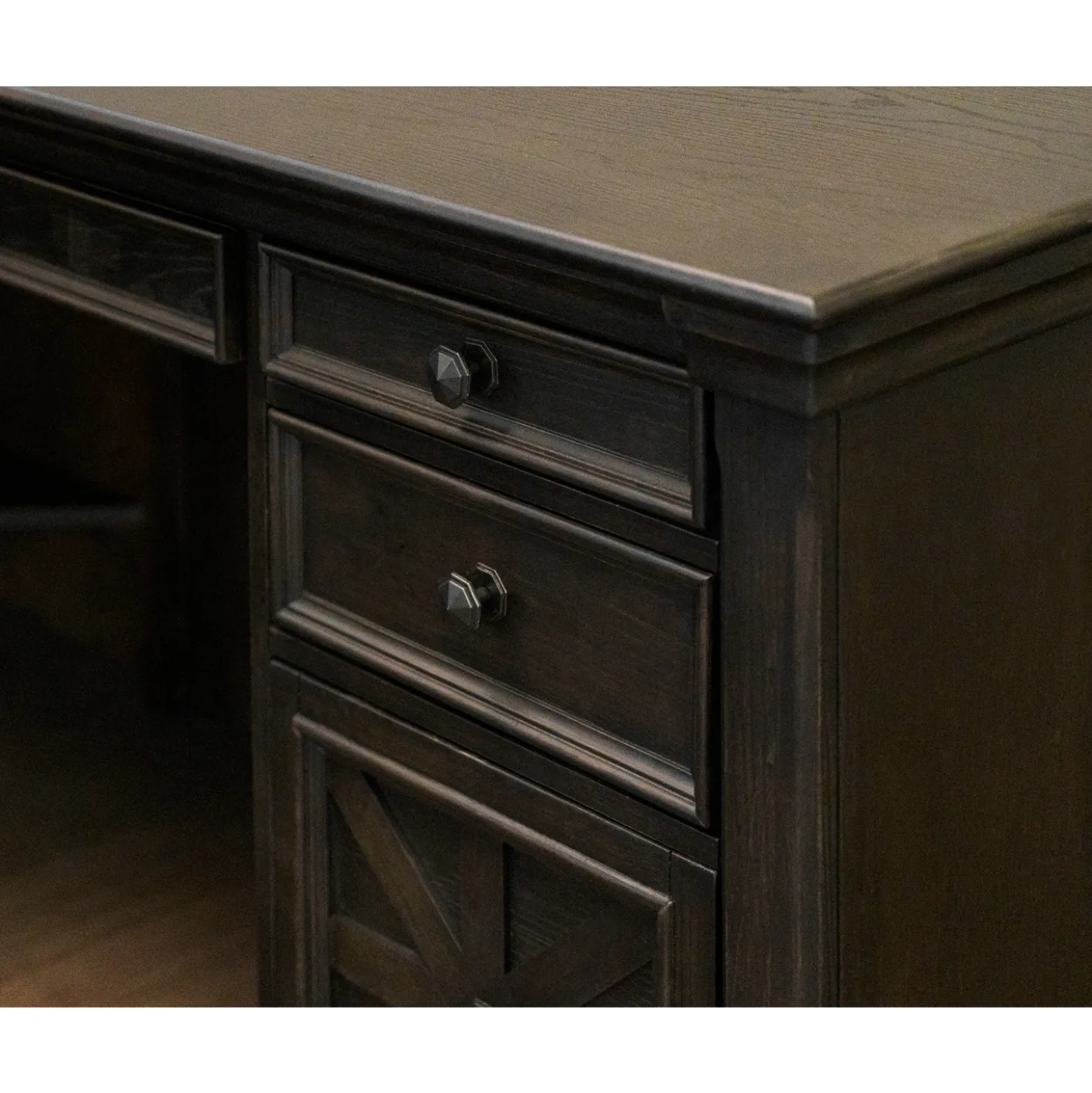 Stockton Pedestal L-Shaped Desk - 66"W x 70"D