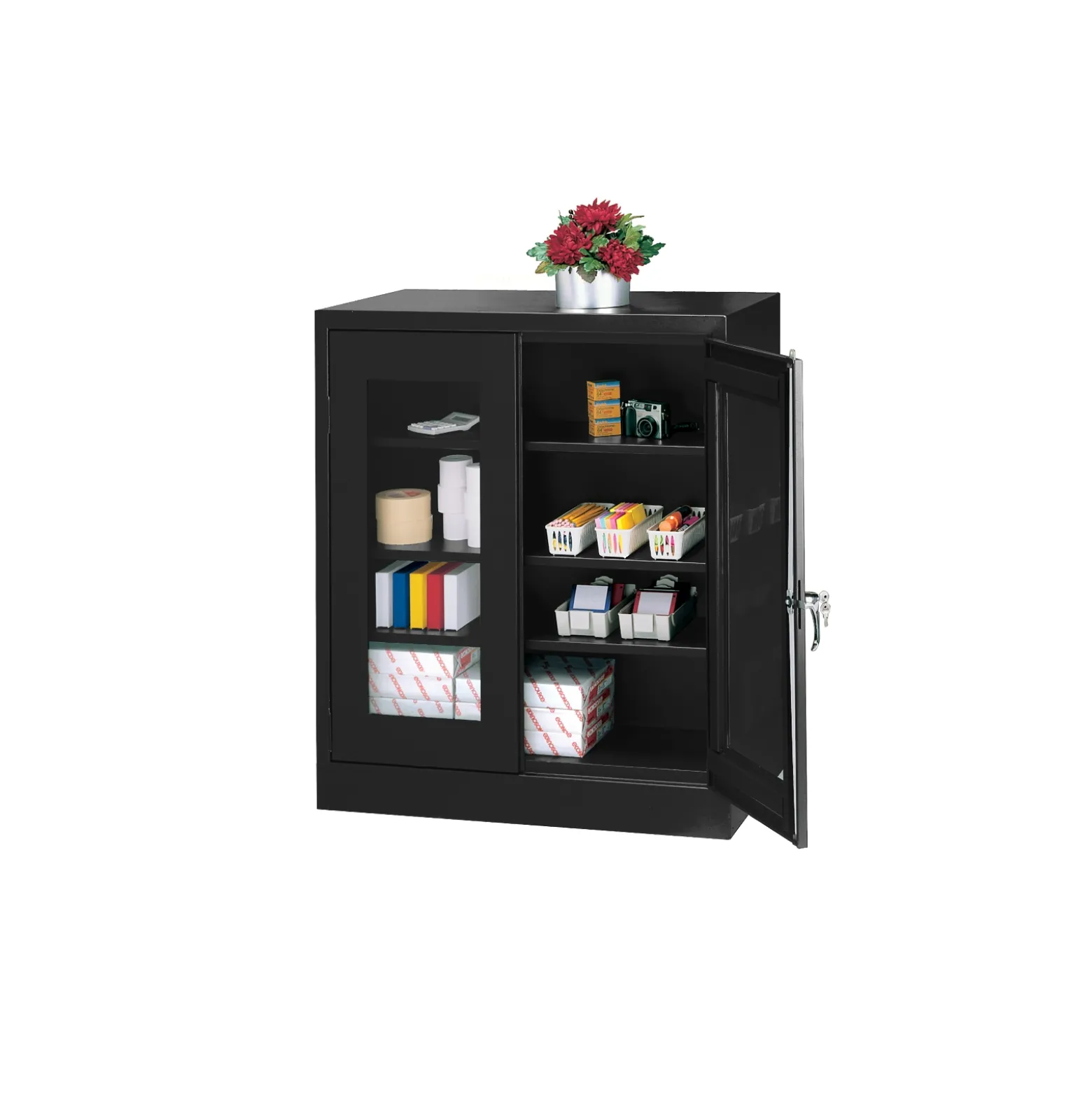Storage Cabinet with Plexiglas Doors - 36"W x 18"D x 42"H