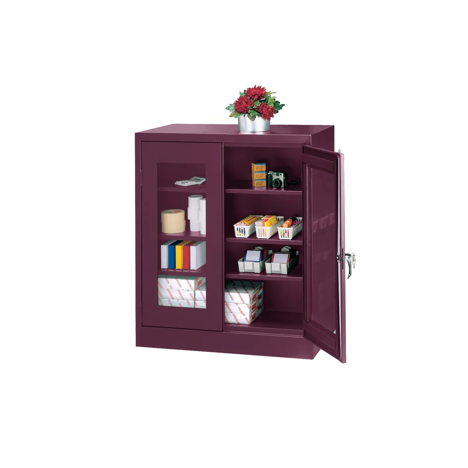 Storage Cabinet with Plexiglas Doors - 36"W x 18"D x 42"H