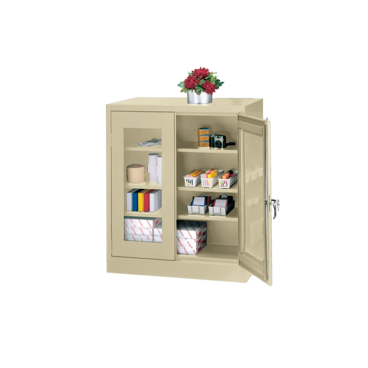 Storage Cabinet with Plexiglas Doors - 36"W x 18"D x 42"H