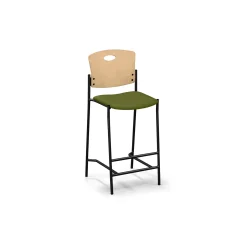 Strata Wood Back Bar Stool