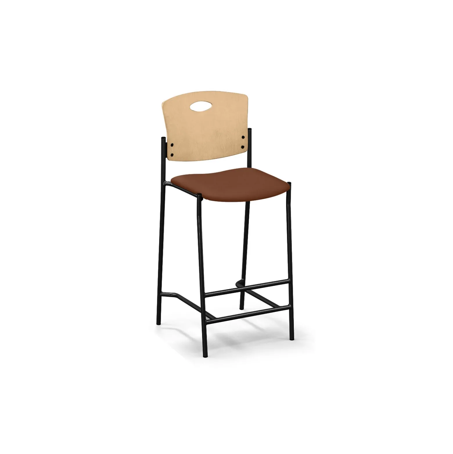 Strata Wood Back Bar Stool